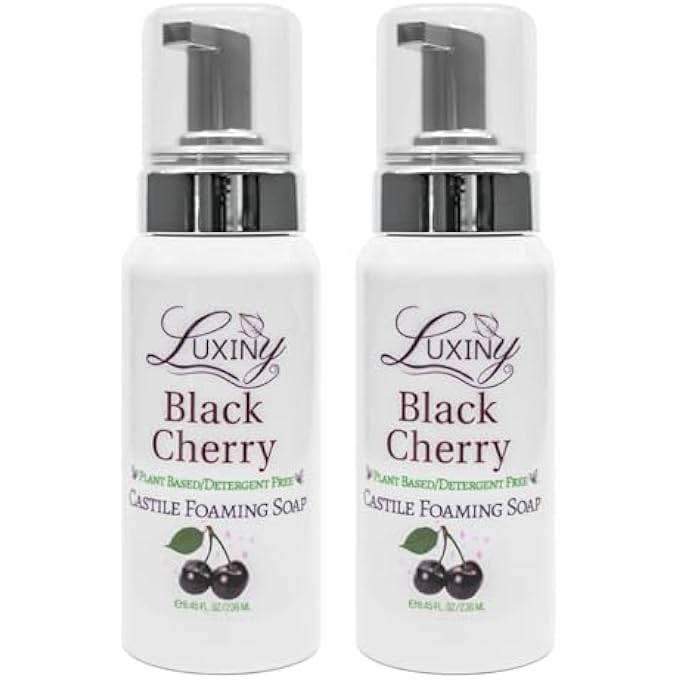Luxiny CASTILE SOAP, LIQUID FOAMING HAND SOAP, HAND WASH FOR THE KITCHEN & BATHROOM, PALM OIL FREE, VEGAN & CRUELTY FREE, MADE IN THE USA, 8.45 OZ., 2 PACK (BLACK CHERRY) - Image 1